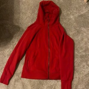 Lululemon red Scuba Full Zip Hoodie Size